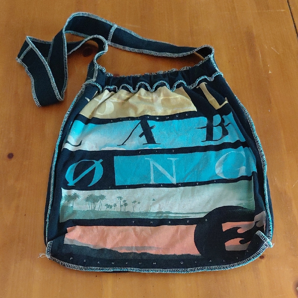 Colorful Graphic Billabong Upcycled T-shirt Bag